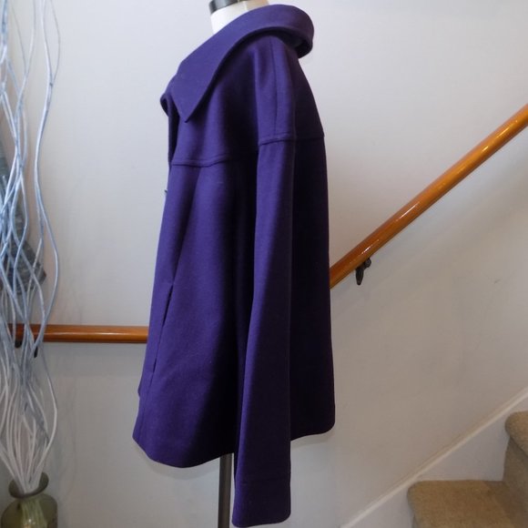 ALFANI Purple Wool Blend Coat Size Large - Picture 4 of 4